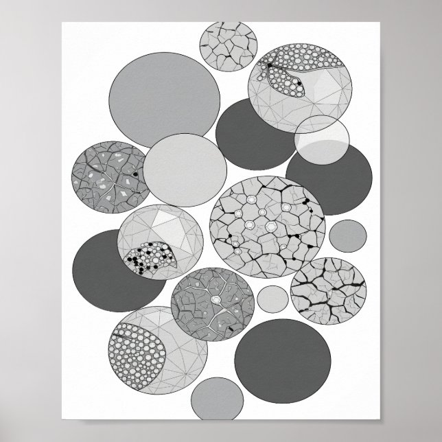 Affiche Gris vibrant ART ABSTRAIT Design moderne (Devant)