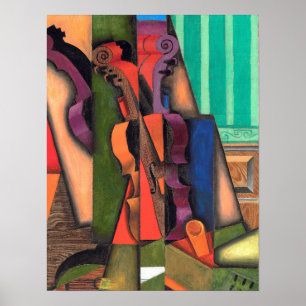 Affiche Gris - Violon Et Guitare