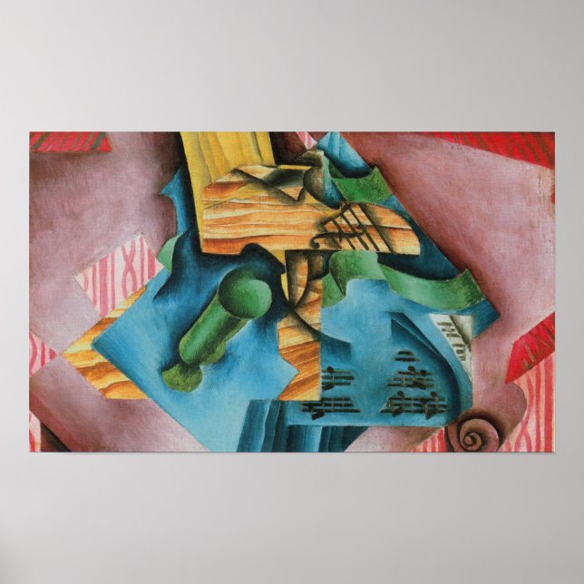 Affiche Gris - Violon Et Verre (Devant)