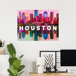 Affiche Grisaille de l'horizon de Houston