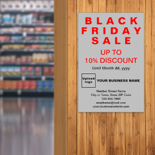 Affiche grise de vente du Black Friday des entrepr