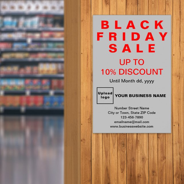 Affiche grise de vente du Black Friday des entrepr (Black Friday Sale on gray poster)