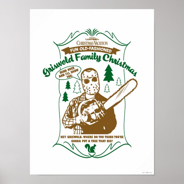 Affiche Griswold Famille de Noël Chainsaw Graphique (Devant)