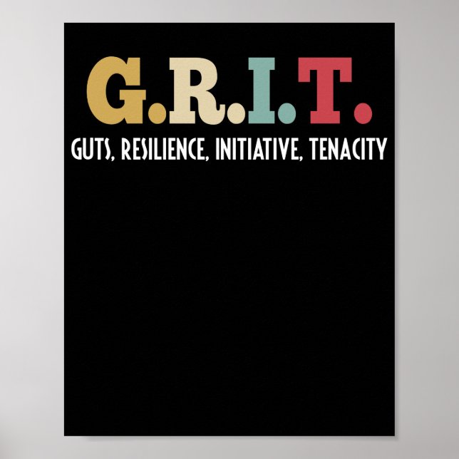 Affiche GRIT Guts Resilience Initiative Tenacité Positive (Devant)