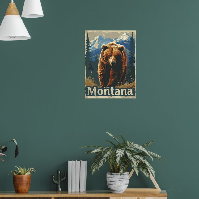 Affiche Grizzly de l'ours Brown du Montana (Salon 1)