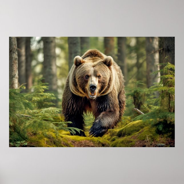 Affiche Grizzly Oear Animal Nature Majestic Wild (Devant)