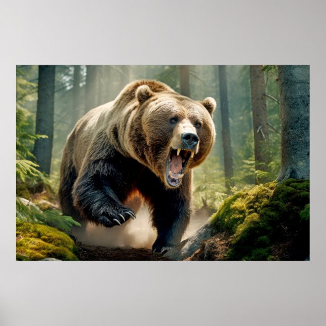Affiche Grizzly Oear Animal Nature Majestic Wild (Devant)