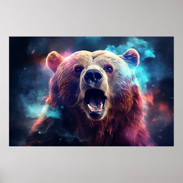 Affiche Grizzly Oear Wild Animal Majestic Wilderness Art (Devant)
