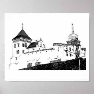 Affiche Grodno Belarus Architecture Castle Croquis