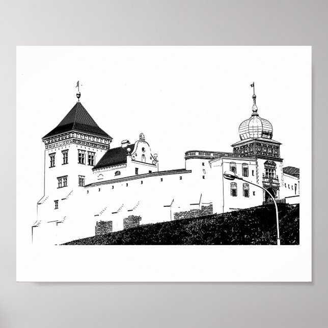 Affiche Grodno Belarus Architecture Castle Croquis (Devant)