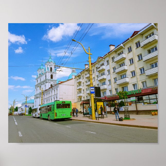 Affiche Grodno Belarus Cityscape Architecture Ville Vue (Devant)