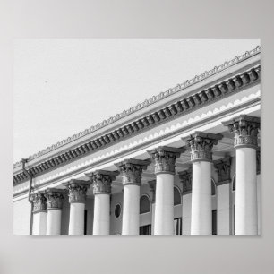 Affiche Grodno Biélorussie Architecture soviétique Minimal