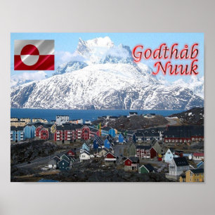Affiche Groenland - Nuuk City -