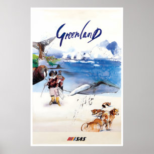 Affiche Groenland Vintage Impression Art Voyage Vo