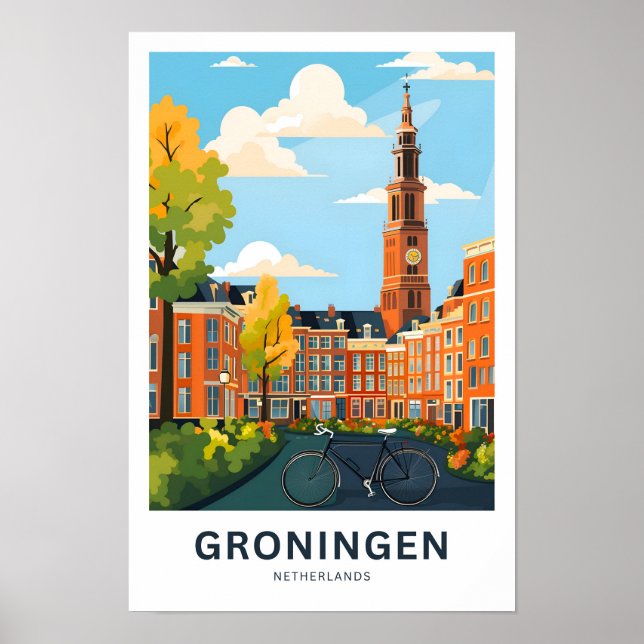 Affiche Groningen Pays-Bas Travel Print (Devant)