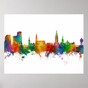 Affiche Groningen The Pays-Bas Skyline