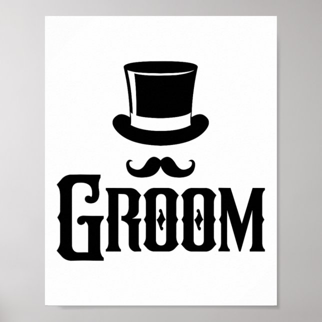 Affiche Groom Bachelor Party Top Hat Mariage Funny Matchin (Devant)