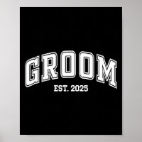 Groom Bride Est. 2025 Retro Juste Marié Couples W