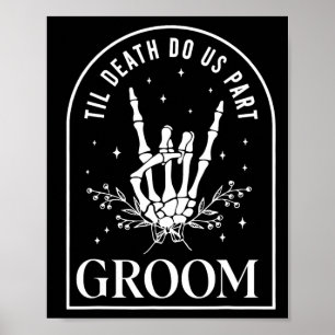 Affiche Groom Bride Skeleton Rock Couples Mariage Hal