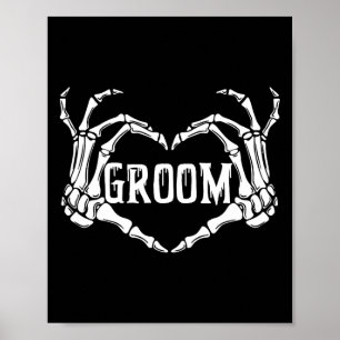 Affiche Groom éffrayant Skeleton Mains Halloween Fiançaill