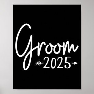 Affiche Groom Est. 2025 Mariage marié Fiançailles Obtentio