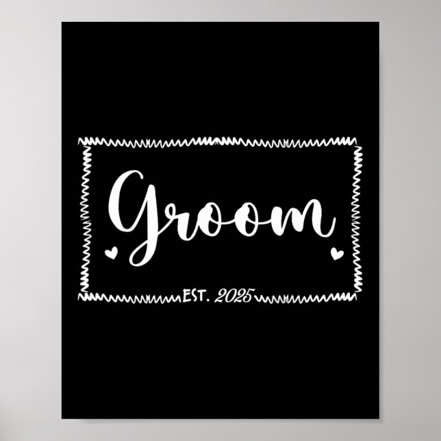 Affiche Groom Est. Marr 2025 Mariage marié juste Marr (Devant)