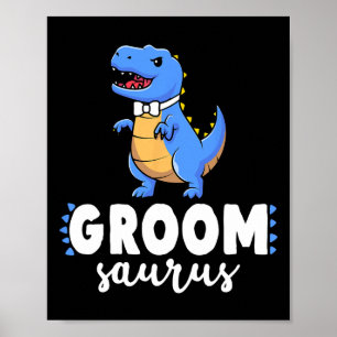 Affiche Groom Saurus Dinosaur Fiançailles Couples Mariages