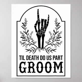Affiche Groom Skeleton Couples main jumelés Mariage Hallo