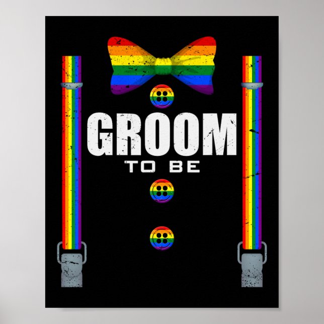 Affiche Groom To Be Gay Lgbtq Pride Rainbow Flag Mariage B (Devant)
