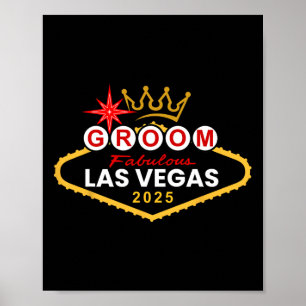Affiche Groom Vegas Bachelor Party Group 2025 Marié En V