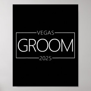 Affiche Groom Vegas Bachelor Party Group 2025 Marié En V