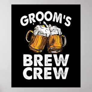 Affiche Groom's Brew Crew Funny Groomsmen Bachelor Party