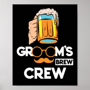 Affiche Groom's Brew Crew Groomsmen Bachelor Party