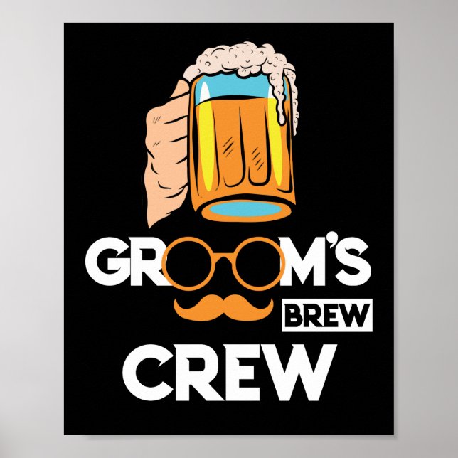 Affiche Groom's Brew Crew Groomsmen Bachelor Party (Devant)