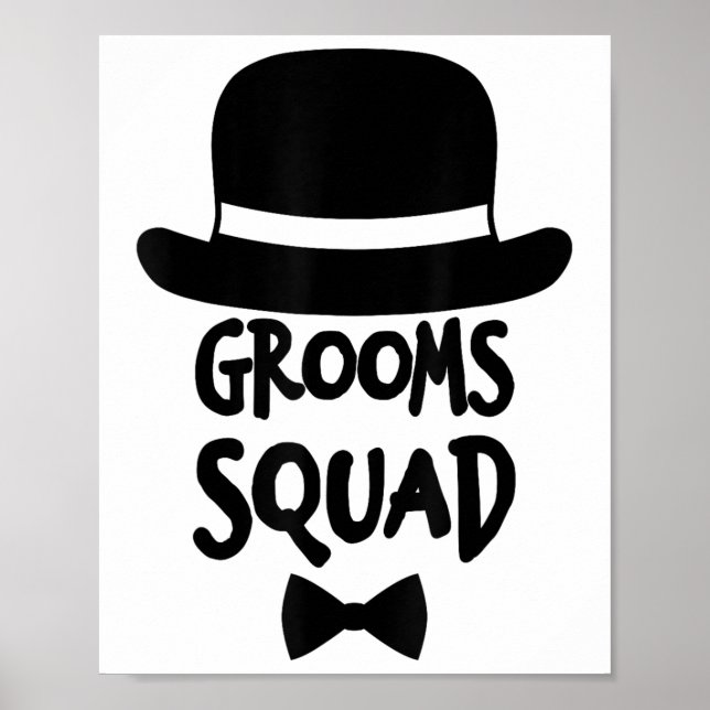 Affiche Grooms Squad Shirt White pour Bachelor Party _1 (Devant)