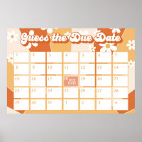 Groovy Baby Retro Sunshine Baby Shower Date Prévue