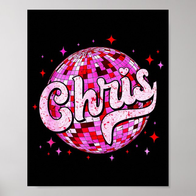 Affiche Groovy Chris First Name D I Love Chris Tees Meme  (Devant)