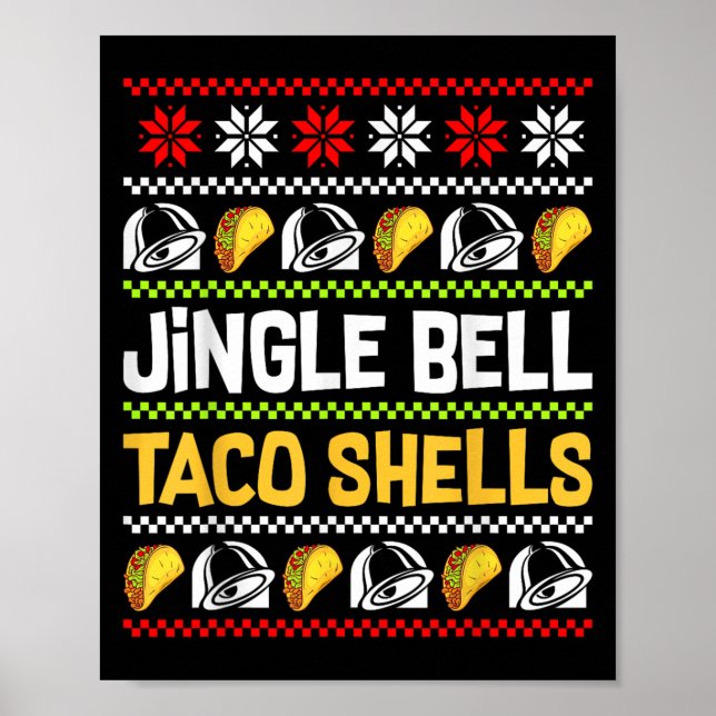 Affiche Groovy Christmas Jingle Bells Taco Shells Ugly Xma (Devant)