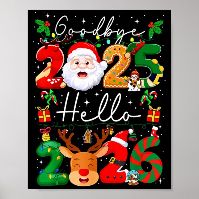Affiche Groovy Goodbye 2025 Hello 2026 Happy New Years Eve (Devant)