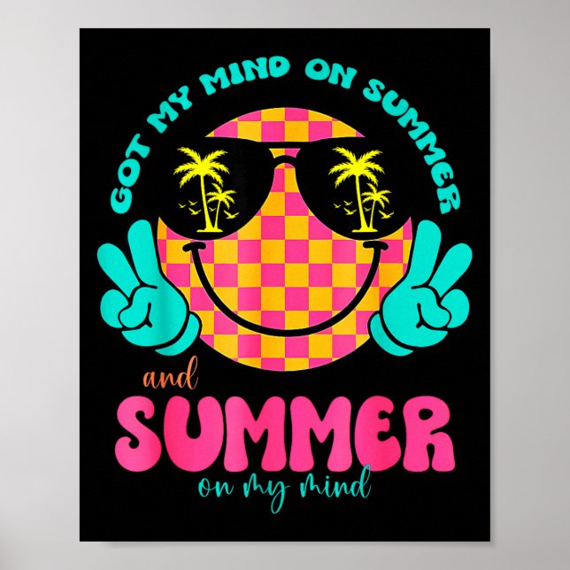 Affiche Groovy Happy Face Summer Vibes Got My Mind On Summ (Devant)