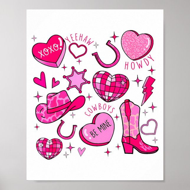 Affiche Groovy Howdy Valentine Western Valentines Day Cowb (Devant)