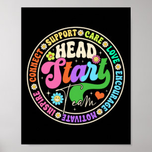 Affiche Groovy Inspire Encourage Love Head Start Team Back