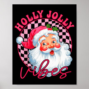 Affiche Groovy Joli Père Noël Noël Vibes Xmas Femmes
