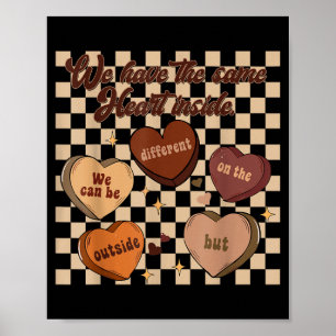 Affiche Groovy même cœur à l'intérieur Juneteenth histoire