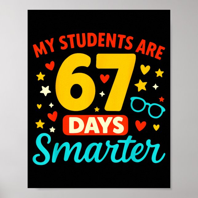Affiche Groovy Mes élèves sont 67 jours plus intelligents  (Devant)