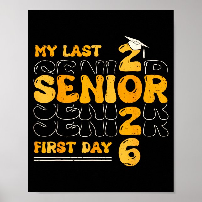 Affiche Groovy Mon Dernier Premier Jour De Classe De 2026  (Devant)