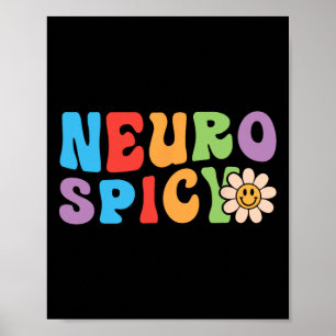 Affiche Groovy Neurospicy - Neurodivergent Adhd Asd Autism