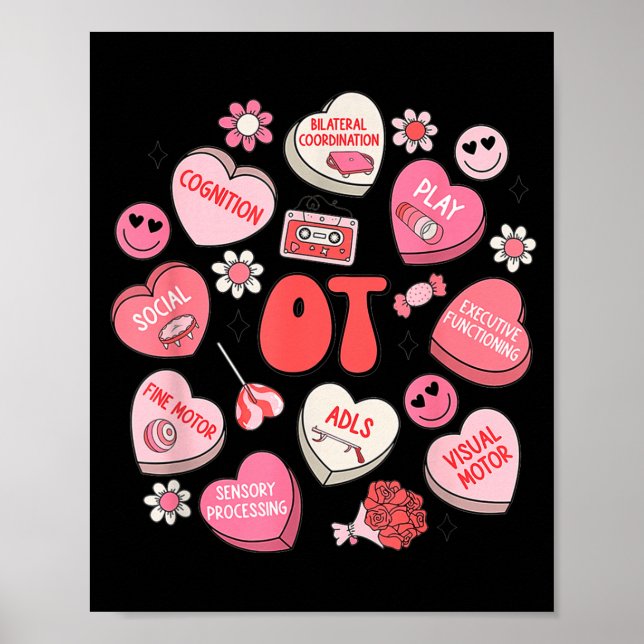 Affiche Groovy Occupational Therapy Valentine Ot Conversat (Devant)