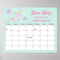 Groovy Retro Guess the Due Date Calendar