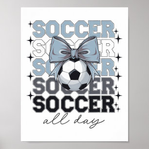 Affiche Groovy Soccer Coquette Bow Filles Femmes Football